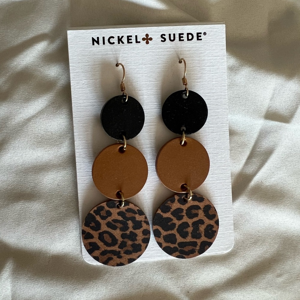 Nickel & Suede Leopard Dotty